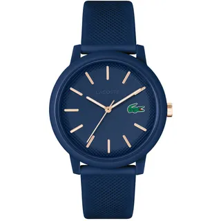 Lacoste Analog Quarzuhr für Herren Kollektion LACOSTE.12.12 mit Marinblaues Silikonarmband - 2011234