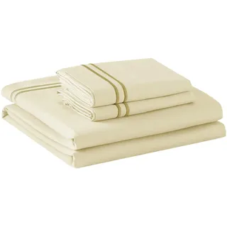 TOYABR Bettbezug-Set, 3-teilig, 60% Baumwolle und 40% Tencel, 2 Kissenbezüge + 1 Bettbezug, Atmungsaktivität und Leichtigkeit (Champagner, 135 x 200 cm, 50 x 75 x 1 cm)