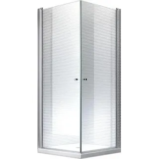 GZH 90x90x195 cm Zeus EckDuschkabine inkl. Tasse + Siphon - Silber