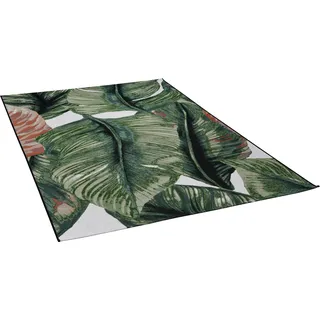 Teppich TOM TAILOR HOME "Garden Leaf" Gr. 2, grün (hellgrün), B:70cm H:3mm L:120cm, Kunstfaser, Teppiche, Teppich, Flachgewebe, In- und Outdoor geeignet, Wohnzimmer