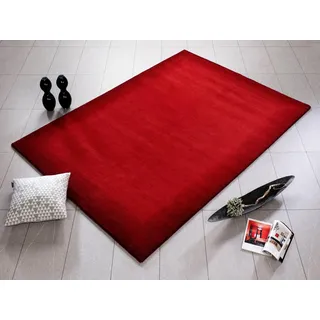 Wollteppich OCI DIE TEPPICHMARKE "Vinciano Tami" Gr. 2, rot (dunkelrot), B:90cm H:8mm L:160cm, Wolle, Teppiche, Wollteppich, reine Wolle, handgeknüpft, Wohnzimmer