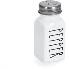 Bild Present Pfefferstreuer "Pepper", 80 ml, Glas/Metall, weiß, Pfeffermühle + Salzmühle, Weiss