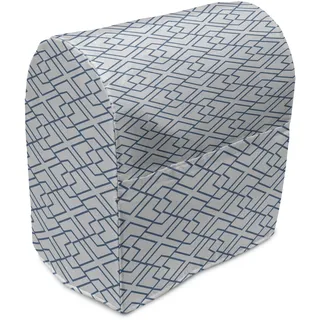 ABAKUHAUS japanisch Standmixerabdeckung, Retro blaue Blüten, Küchengerät Taschenhülle mit Taschen, 36 x 39 x 24 cm, Blau Weiss