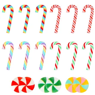 Mini Zuckerstangen Weihnachten Deko, Weihnachtsbonbon Künstliche Süßigkeiten, Hängende Zuckerstanges Weihnachtsbaum, Kleine DIY Süßigkeitens für Weihnachtsfeier Girlanden Baumschmuck (Set B-70pcs)