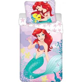 Disney Ariel Bettwäsche – Bettbezug 140x200 cm & Kissenbezug 70x90 cm - Grün