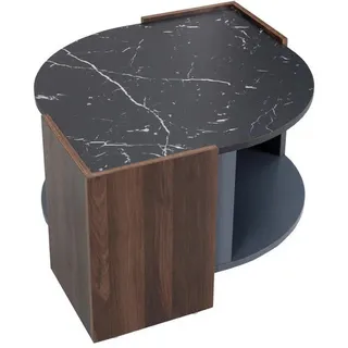 Urban Meuble Couchtisch Schwarz 96,5/63/40 cm , Holzwerkstoff , Oval , 63x40x96.5 cm , Wohnzimmer, Wohnzimmertische, Couchtische