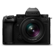 Panasonic LUMIX DC-S5M2XCE Spiegellose Vollformatkamera mit S 50mm F1.8 Objektiv, 4K 60p & 6K 30p unbegrenzte Aufnahme, Flip Screen, WLAN, Hybrid-Phasen-AF, Active is, DMW-BLK22 Akku, Schwarz