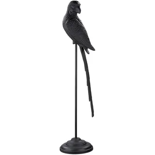 Gilde Tierfigur Skulptur Parrot schwarz
