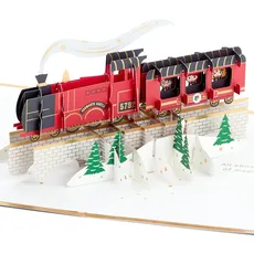 Hallmark Weihnachtspapier Wunderkarte – 3D Harry Potter Hogwarts Express Zug Design