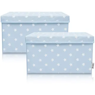 Lifeney Aufbewahrungskorb Kinderzimmer 37 x 25 x 21 cm Hellblau