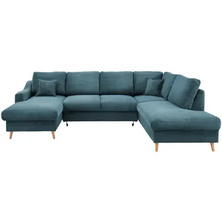 P & B Wohnlandschaft , Petrol , Textil , Buche , Uni , Füllung: Schaumstoff,Schaumstoff , U-Form , 301x200 cm , Made in Eu , Typenauswahl, Stoffauswahl, Liegefunktion, seitenverkehrt erhältlich, Schlafen auf Sitzhöhe, Rücken echt , Wohnzimmer, Sofas & Couches, Wohnlandschaften, Ecksofas mit Schlaffunktion
