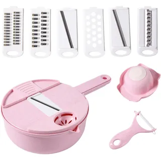 Mandoline Gemüsehobel, 12 In 1 Würfelschneider Gemüseschneider Verstellbar, Multifunktion Gemüsehobel Schneider Reibe Zwiebelschneider, Gemüsehobel Zum Hobeln Von Und Gemüse Mit Großem Behälter