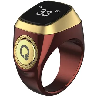 Al salama Smart Tasbih Zikr Ring, 20mm Muslim Digital Azan Wecker, Tasbih Zähler Smart Ring (Rot)