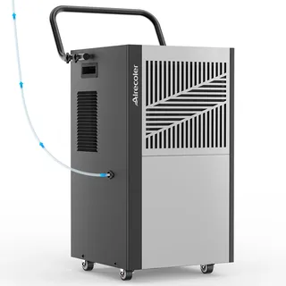 Airecoler 70L/Tag Gewerblicher Luftentfeuchter mit Pumpe und Ablaufschlauch für Keller, Wasserschadensanierung, Industrie-Luftentfeuchter mit Rädern, robuste, gewerbliche Qualität für große Räume