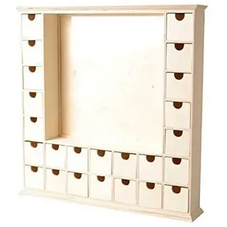 Artemio 14002558 Adventskalender aus Holz, quadratisch, mit Schachteln, 44 x 44 x 7 cm