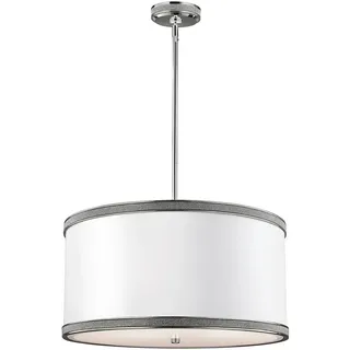 Elstead Lighting Hängeleuchte , Nickelfarben , Metall, Glas , 47.8 cm , Grüner Punkt, RoHS , Lampen & Leuchten, Leuchtenserien