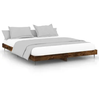 vidaXL Bettgestell ohne Matratze Räuchereiche 120x200 cm Holzwerkstoff - Braun