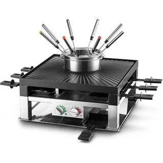 Solis Combi-Grill 3 in 1 Raclette-Fondue-Kombination schwarz/silber