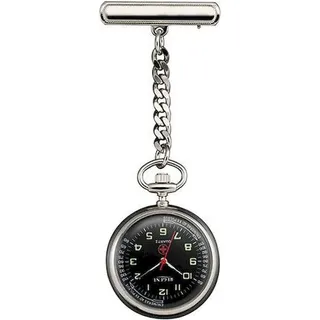 Regent Schwesternuhr verchromt analog Quarz silberfarben P-25 - Schwarz