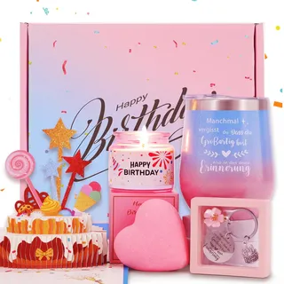 MUJUZE Geburtstagsgeschenk für Frauen,Geschenk Freundin Geburtstag,Weinbecher Geschenkset Frau Geburtstag für Beste Freundin Schwester,BFF,Damen,Arbeitskollegin,Birthday Gift for Women