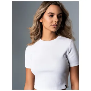 Trigema T-Shirt »TRIGEMA Modisches Crop-Top«, weiß