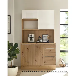 Respekta Küchenbuffet Marleen Premium 120 x 60 x 211 cm Weiß Hochglanz