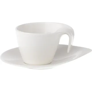 Villeroy & Boch Flow Espressotasse mit Untertasse 0,1 l Weiß 2 St.