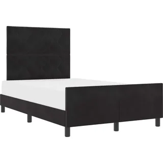 vidaXL Boxspringbett mit Kopfteil Schwarz 120 x 190 cm Samt - Schwarz