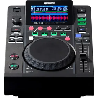 Gemini Sound MDJ-500 - Professioneller Media Player mit 4 Hot Cues und Auto / Manual Looping, Farbbildschirm, MIDI, 24-Bit / 192kHz Soundkard, Black