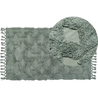 Beliani Teppich Grün 80 x 150 cm Baumwolle