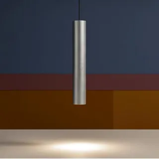 Ideal Lux 141800 Look Pendelleuchte Zylinder Ø 6cm echtes Blattsilber Zylinder - Silber