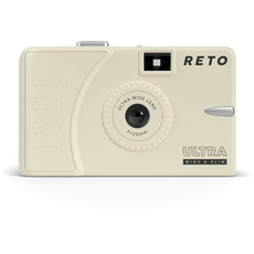 RETO Ultra Wide & Slim Film Camera - Cream (Crem Weiß) - analoge weitwinkel Kamera 22mm - Vivitar Ultra Wide - Superheadz