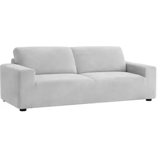 TRAMAS+ Stretch Sofabezug für 2-Sitzer (145–178 cm) – Elastische Sofahusse in Salbeigrün – Perfekter Sitz, rutschfest, Vollständiger Schutz für Sofa mit Armlehnen - Gris Claro