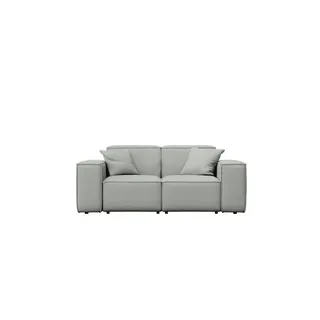 Kaiser Möbel Gartensofa Gartenmöbel Malibu 2 Sitzer Stoff Odyssey Hellgrau , Holz , 186x73x88 cm , Gartenmöbel, Loungemöbel, Gartensofas & Loungesofas