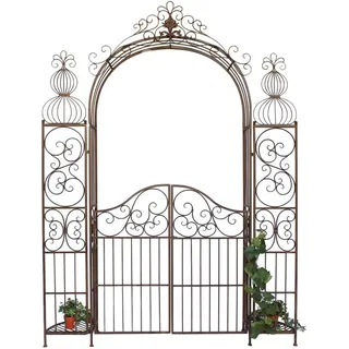 DanDiBo Ambiente Rosenbogen mit Tür 190 x 265 x 36 cm Braun