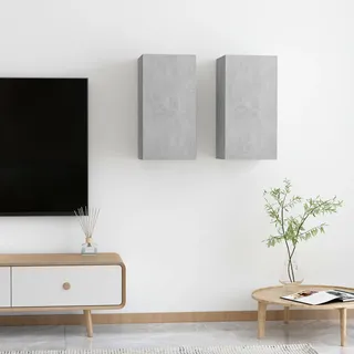 vidaXL | Wand TV Schrank | 2 pcs Betongrau 30,5 x 30 x 60 cm Holzwerkstoff - Grau