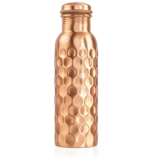 Bodhi Kupferflasche, 800 ml Diamant-Design, gehämmert
