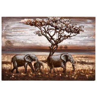 Garden Pleasure Wandbild 3D Elefanten, Metall