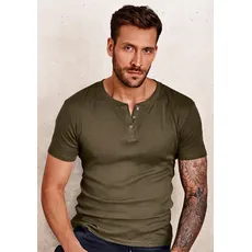 H.I.S T-Shirt, mit aufwendiger Knopfleiste perfekt als Unterziehshirt, grün