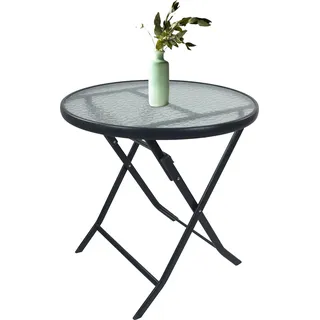 VCM Bistrotisch Ø 70 x 70 cm Schwarz/Rot