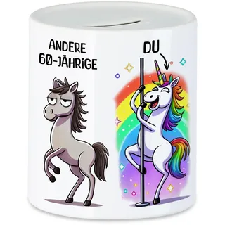 Hey!Print Andere 60-Jährige Du Spardose Einhorn Geschenk Frauen 60 Jahre lustig Geburtstag
