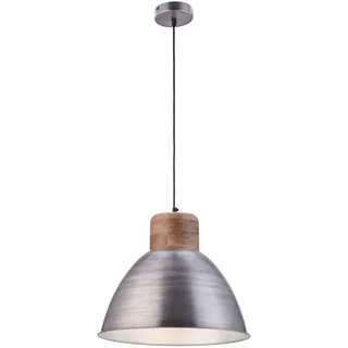 LeuchtenDirekt Industrial Decken Hänge Lampe Wohn Zimmer Beleuchtung Holz Pendel Leuchte 11985-77