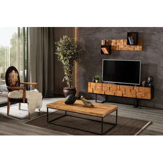 Moderne Massivholzmöbel Couchtisch RTV TV-Ständer Wohnzimmergarnitur- - Braun