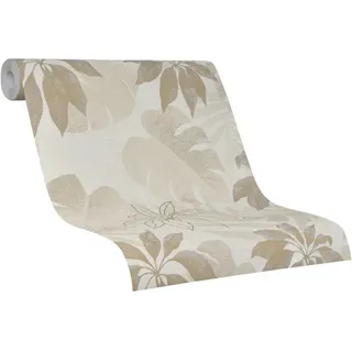 Marburg Vliestapete »Avalon«, Blätter, Blumen, beige