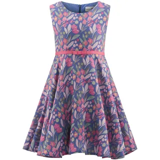 Sommerkleid HAPPY GIRLS, Mädchen, Gr. 110, N-Gr, blau, Web, Obermaterial: 70% Viskose, 30% Polyester. Futter: 100% Baumwolle, bedruckt, geblümt, Basic knieumspielend, Rundhals, Kleider Sommerkleid