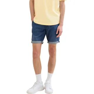 TOM TAILOR Denim Herren Regular Fit Jeans Jogger Bermuda Shorts, Used Mid Stone Blue Denim, M