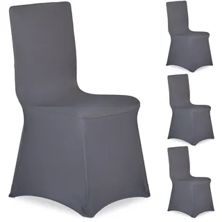 Relaxdays Stuhlhusse Stretch Anthrazit 4er Set
