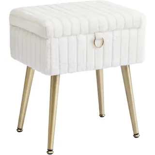 Songmics Hocker mit Stauraum 0 x 0 x 0 cm Cremeweiß