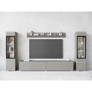 Home Affaire Wohnwand "VERA II" Komplett-Set, 4 Stk. tlg., grau pallad
