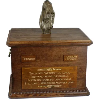 Australisches Zuchtpferd I - Eine Urne für die Asche eines Pferdes mit einer Statue, personalisierte Urne mit Gravur, große Schachtel für Pferdeasche von der Marke Art-Dog.